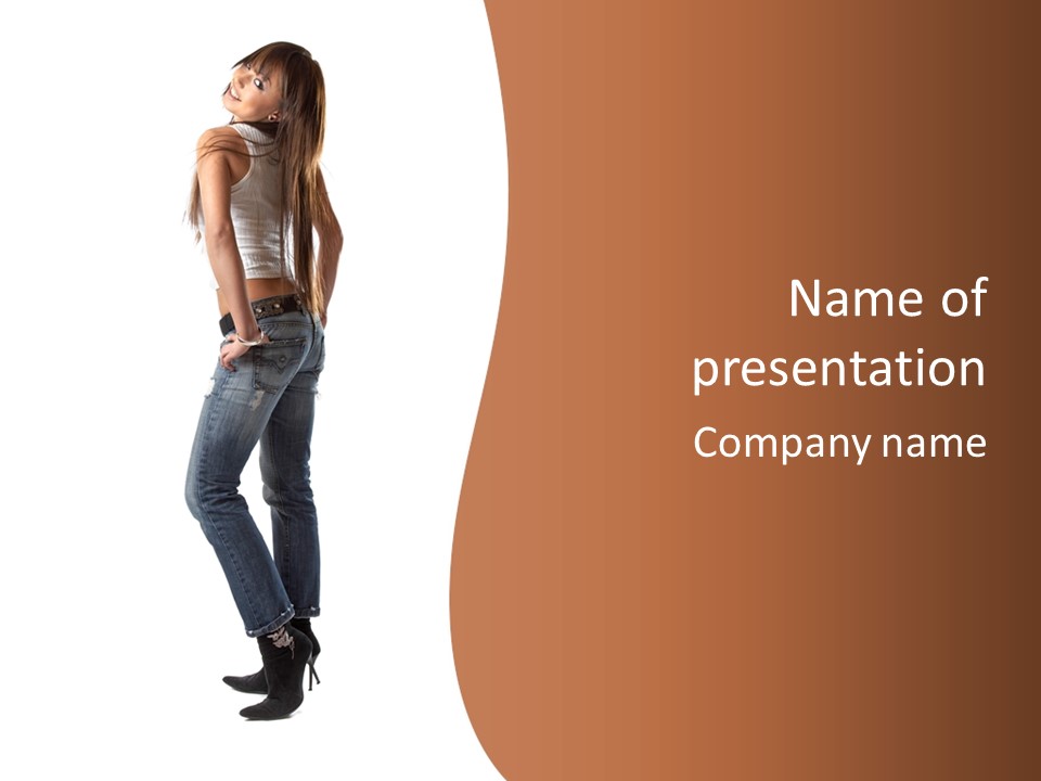 Female Distinctive Smile PowerPoint Template