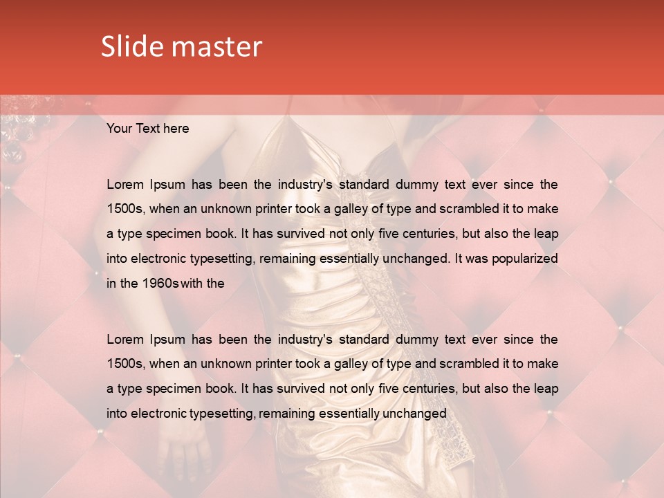 Model Long Gold PowerPoint Template