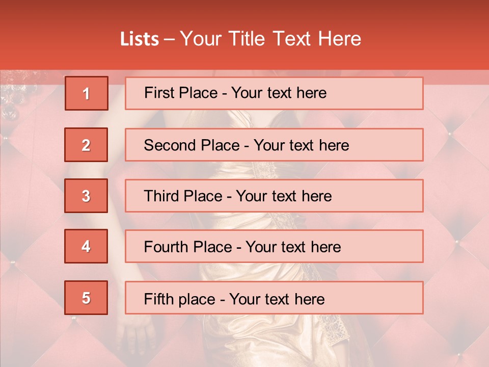 Model Long Gold PowerPoint Template