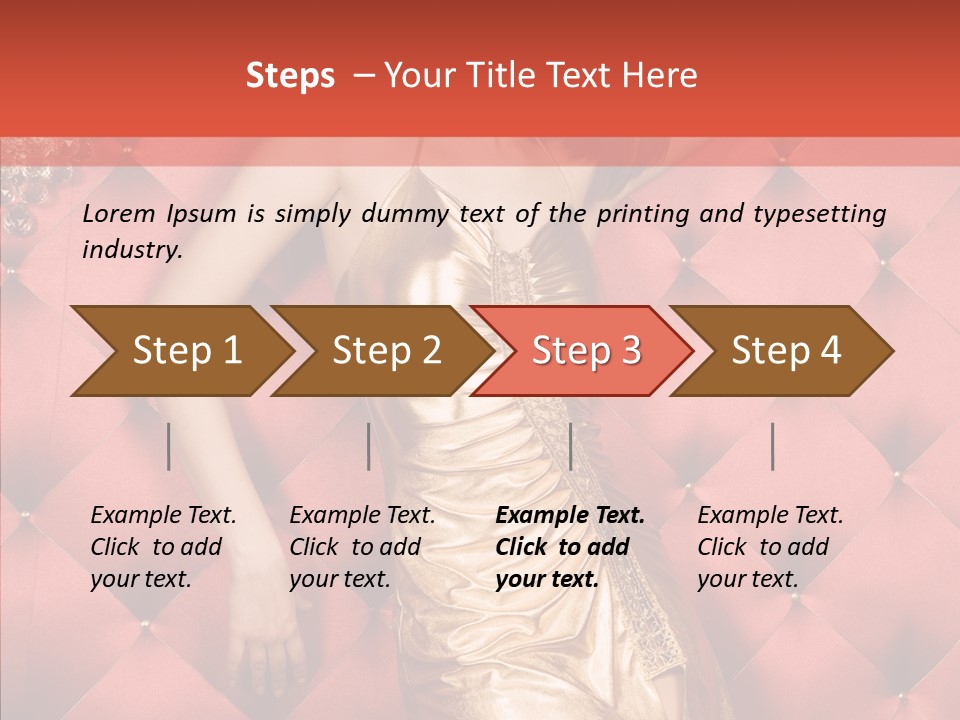 Model Long Gold PowerPoint Template