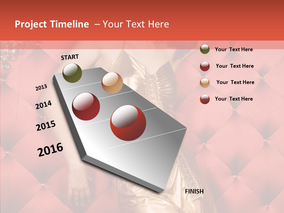 Model Long Gold PowerPoint Template