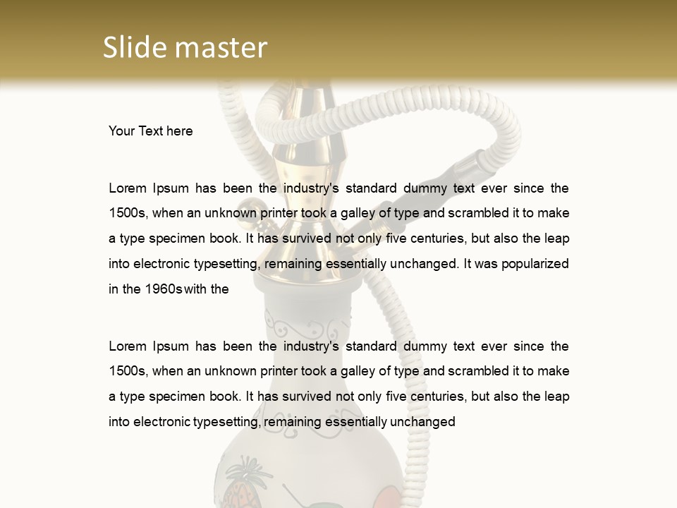 Ornament Hookah Smoke PowerPoint Template