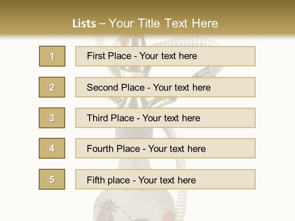 Ornament Hookah Smoke PowerPoint Template