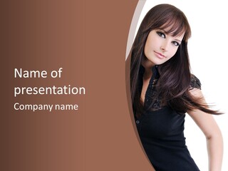 Beautiful Girl Brown PowerPoint Template