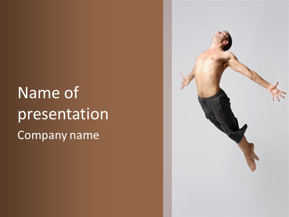 Performer Stretching Male PowerPoint Template