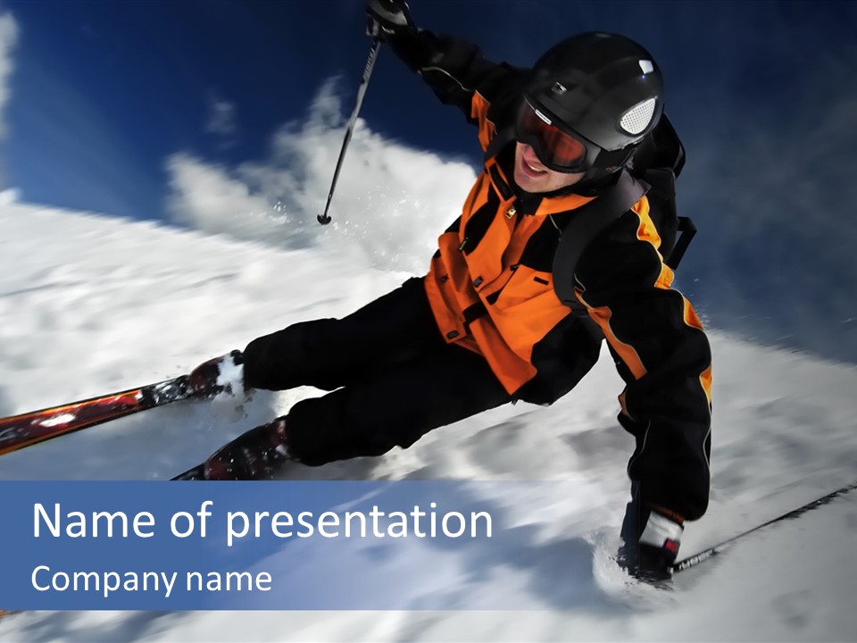 Sliding Cold Mountainside PowerPoint Template