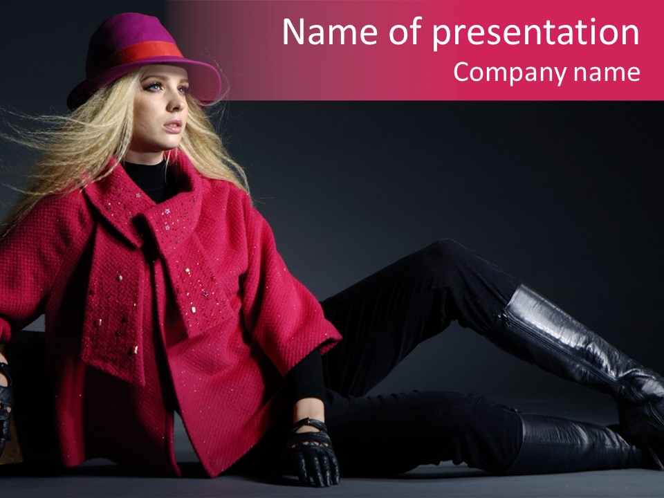 Fashion Pose Hip PowerPoint Template