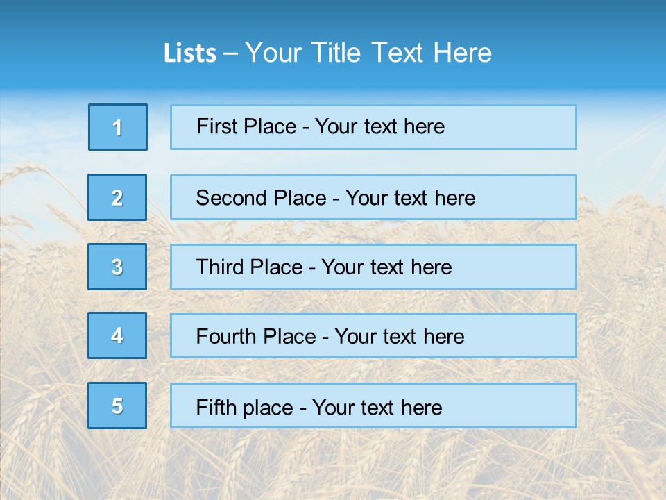 Agricultural Golden Spikelet PowerPoint Template