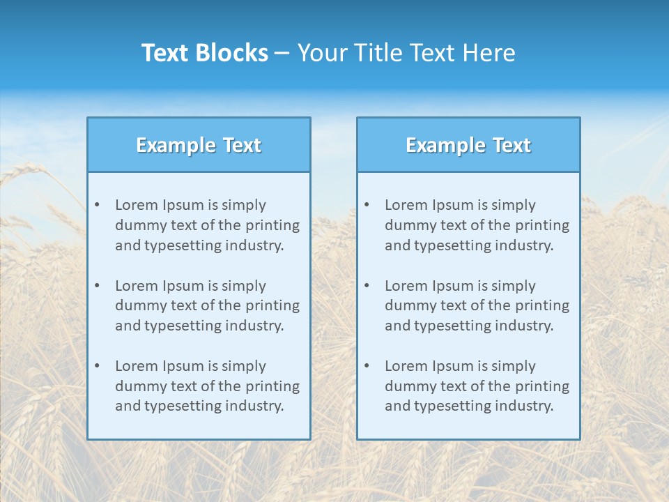 Agricultural Golden Spikelet PowerPoint Template