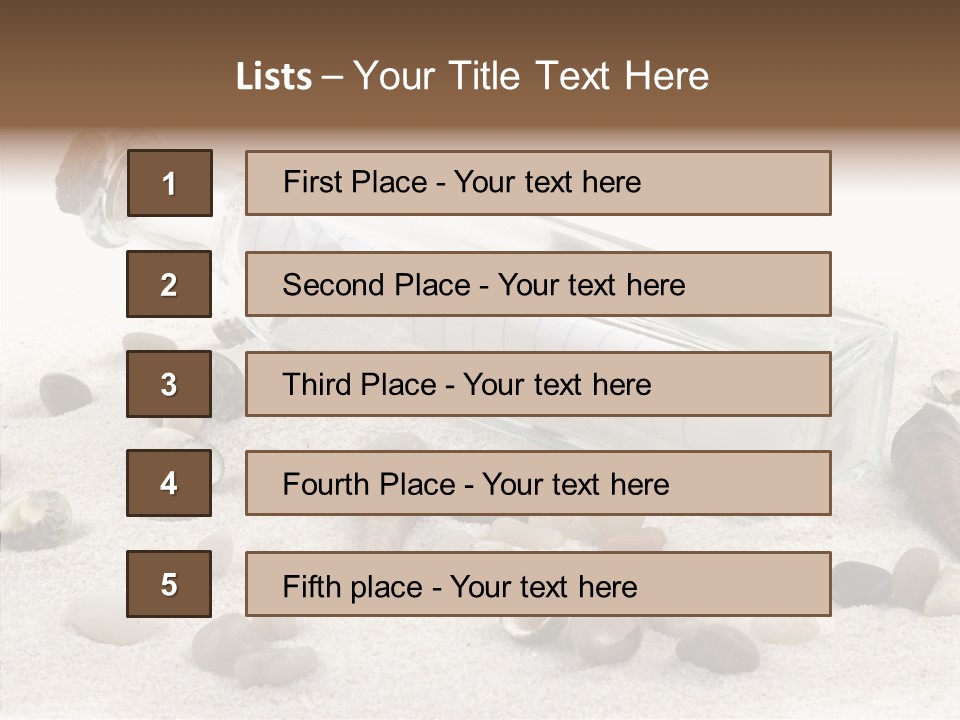 Shells Message Stones PowerPoint Template