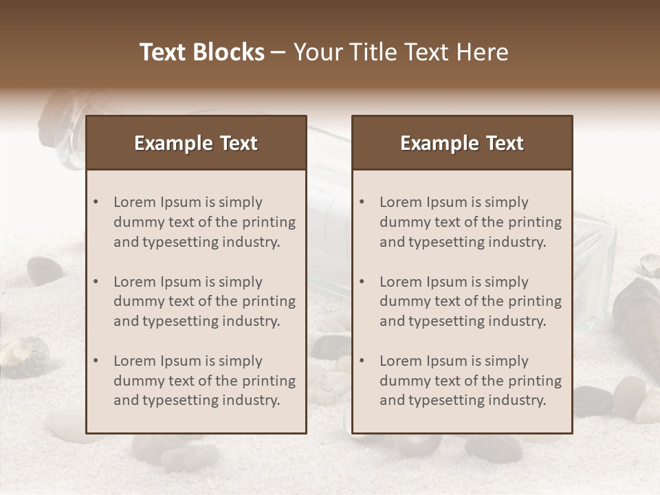 Shells Message Stones PowerPoint Template