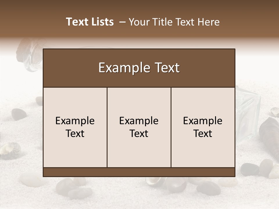 Shells Message Stones PowerPoint Template