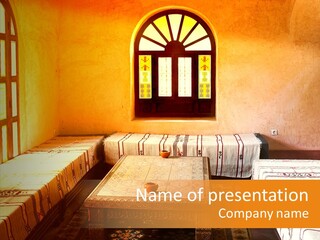 History Sepia Stonework PowerPoint Template