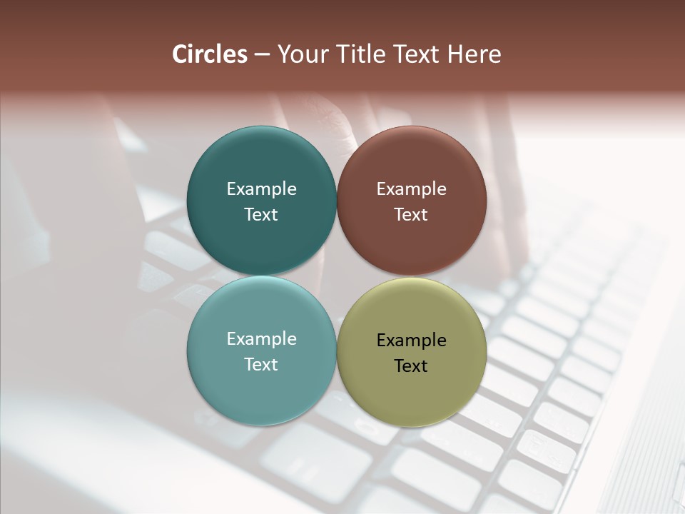 Laptop Fingers Closeup PowerPoint Template