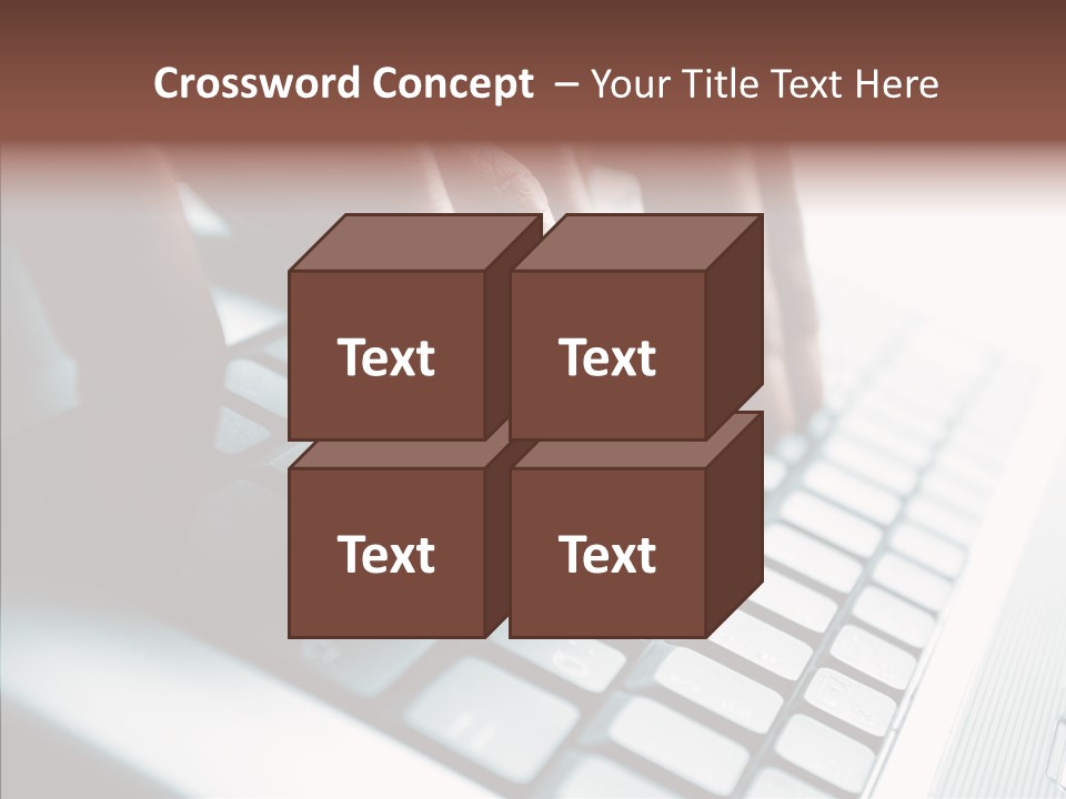 Laptop Fingers Closeup PowerPoint Template