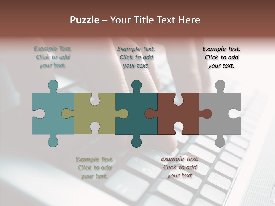 Laptop Fingers Closeup PowerPoint Template