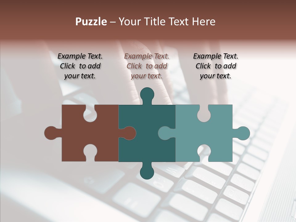 Laptop Fingers Closeup PowerPoint Template