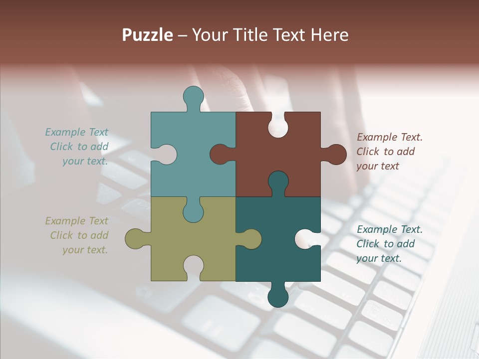 Laptop Fingers Closeup PowerPoint Template