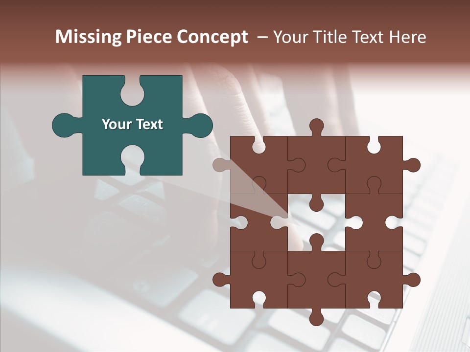 Laptop Fingers Closeup PowerPoint Template