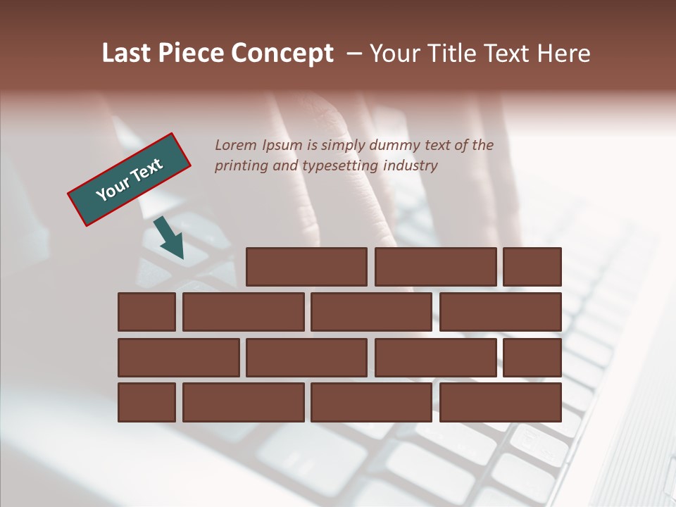 Laptop Fingers Closeup PowerPoint Template