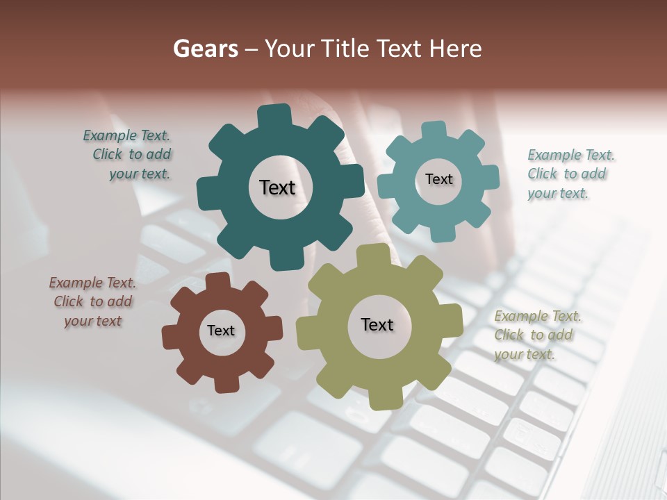 Laptop Fingers Closeup PowerPoint Template