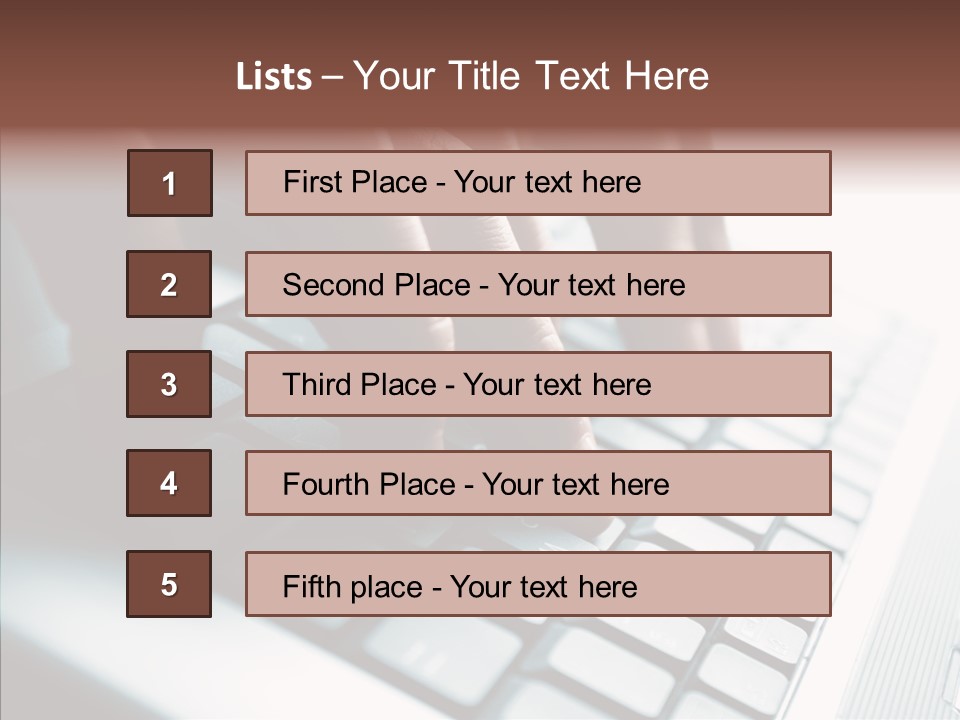 Laptop Fingers Closeup PowerPoint Template