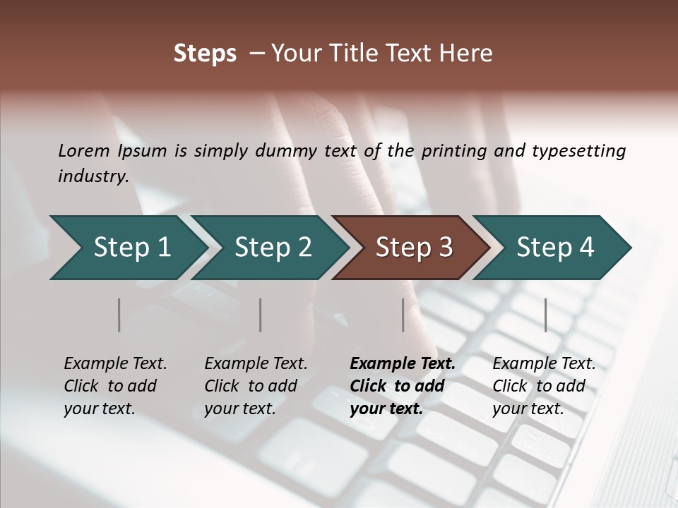 Laptop Fingers Closeup PowerPoint Template
