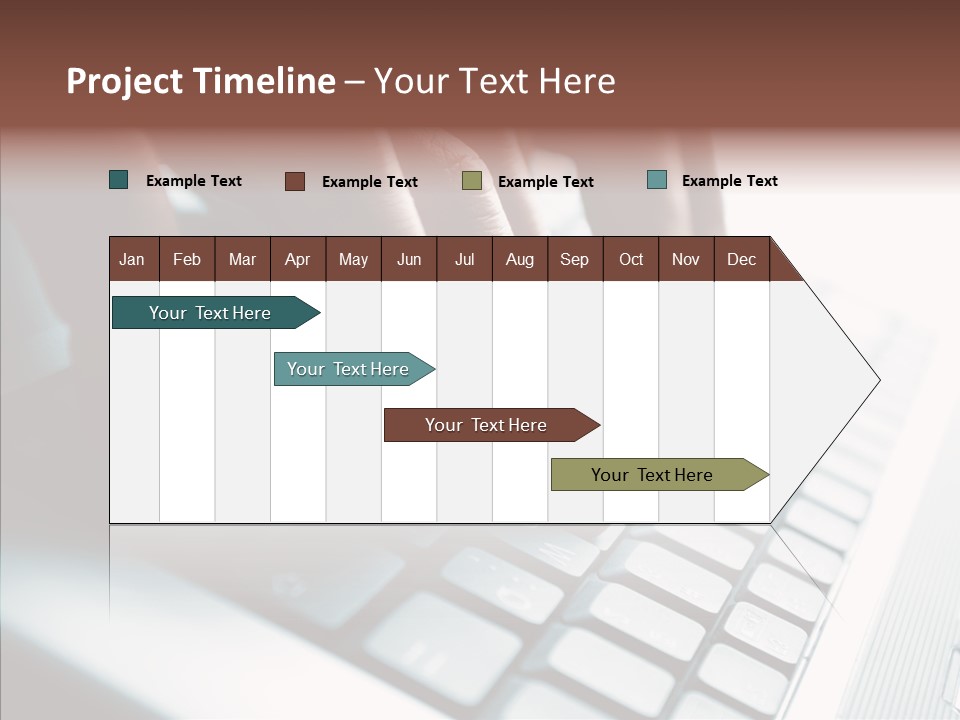 Laptop Fingers Closeup PowerPoint Template