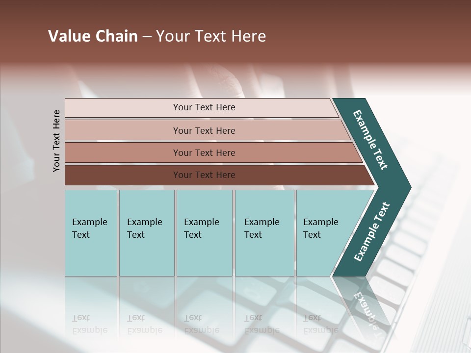 Laptop Fingers Closeup PowerPoint Template