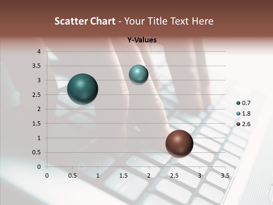 Laptop Fingers Closeup PowerPoint Template