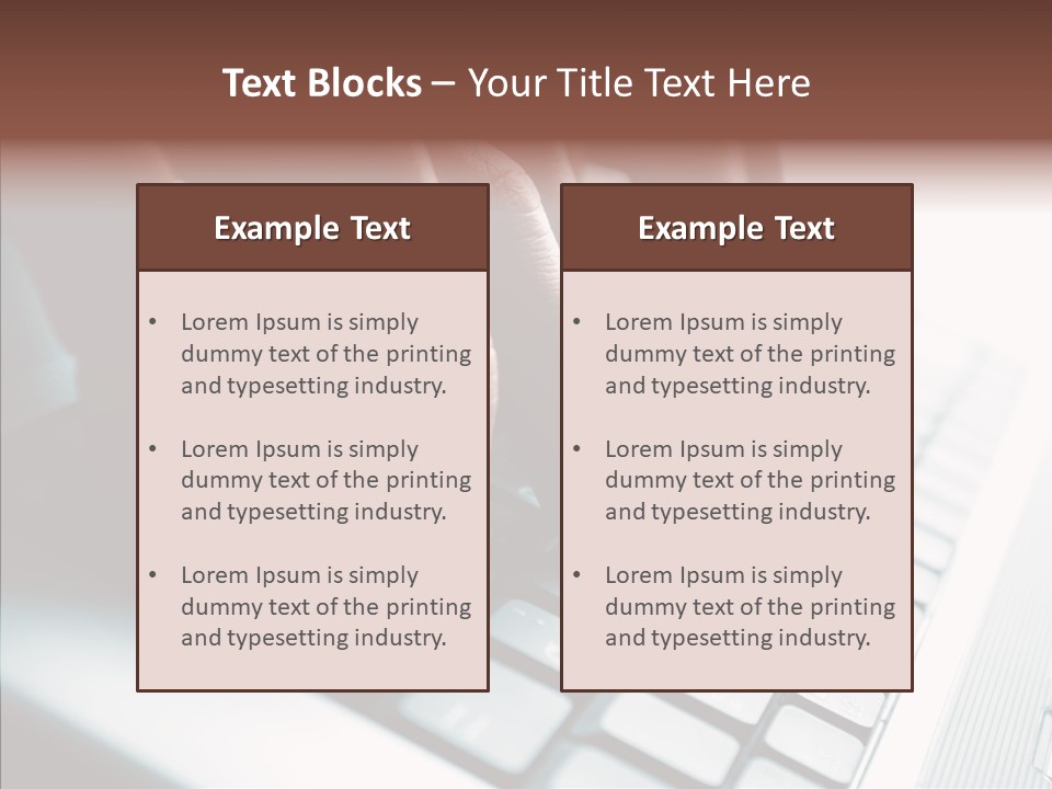 Laptop Fingers Closeup PowerPoint Template