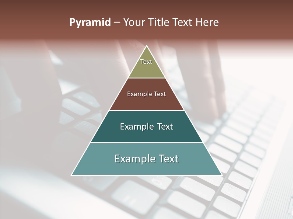 Laptop Fingers Closeup PowerPoint Template