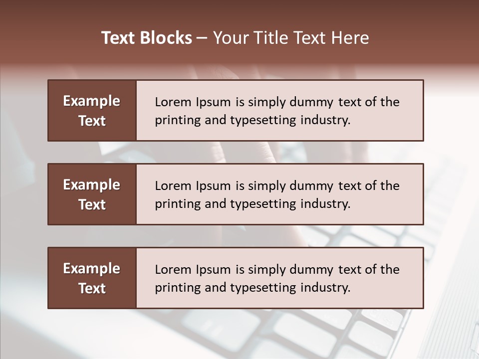 Laptop Fingers Closeup PowerPoint Template