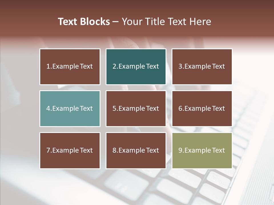 Laptop Fingers Closeup PowerPoint Template