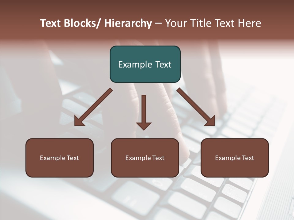 Laptop Fingers Closeup PowerPoint Template