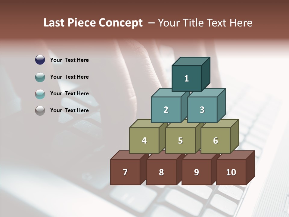 Laptop Fingers Closeup PowerPoint Template