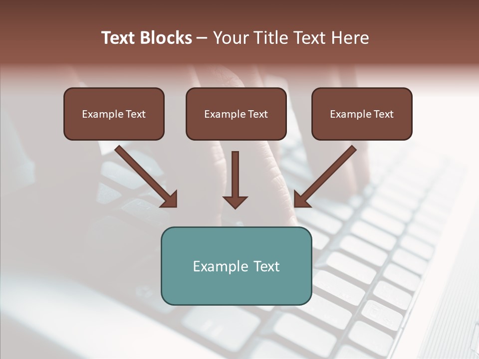 Laptop Fingers Closeup PowerPoint Template