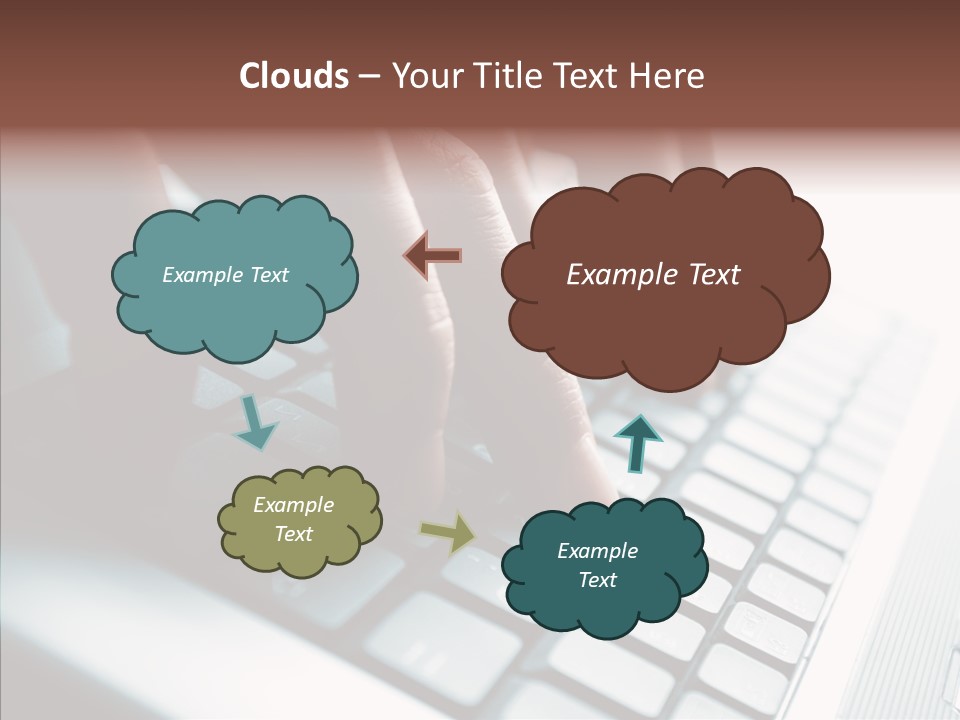 Laptop Fingers Closeup PowerPoint Template