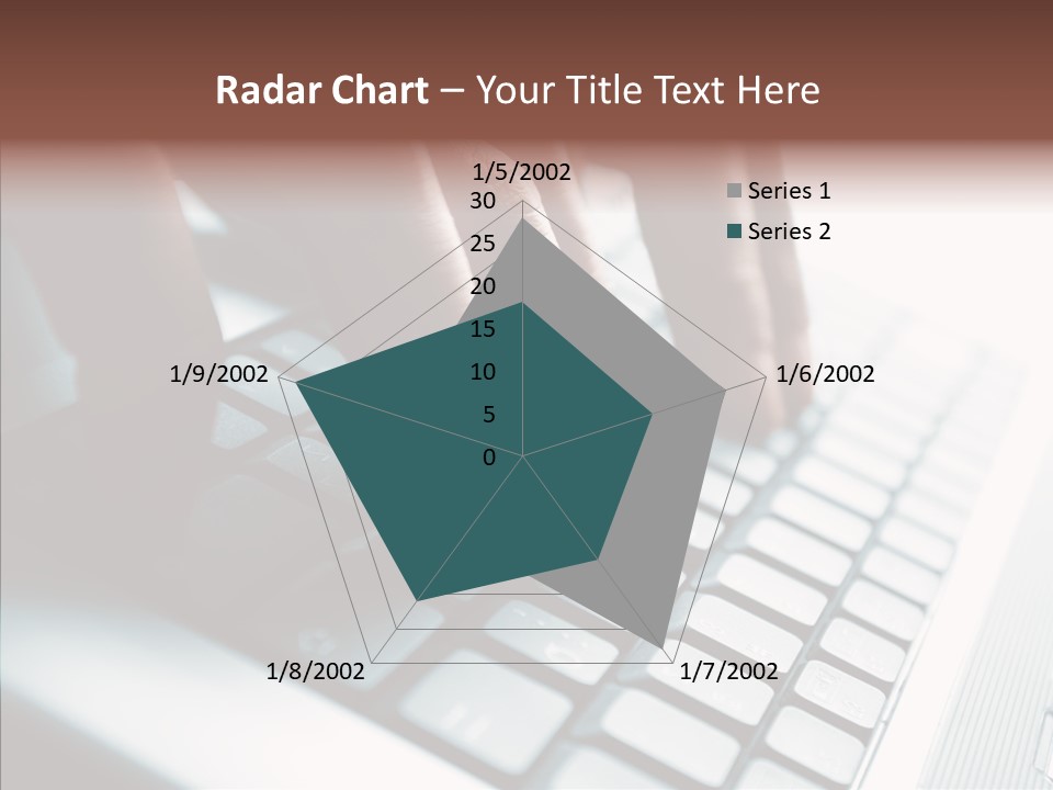 Laptop Fingers Closeup PowerPoint Template