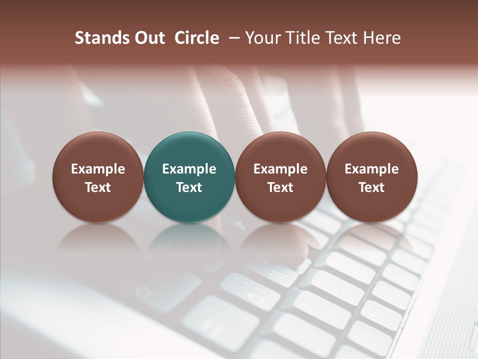 Laptop Fingers Closeup PowerPoint Template