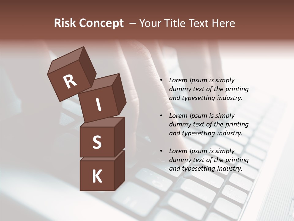 Laptop Fingers Closeup PowerPoint Template