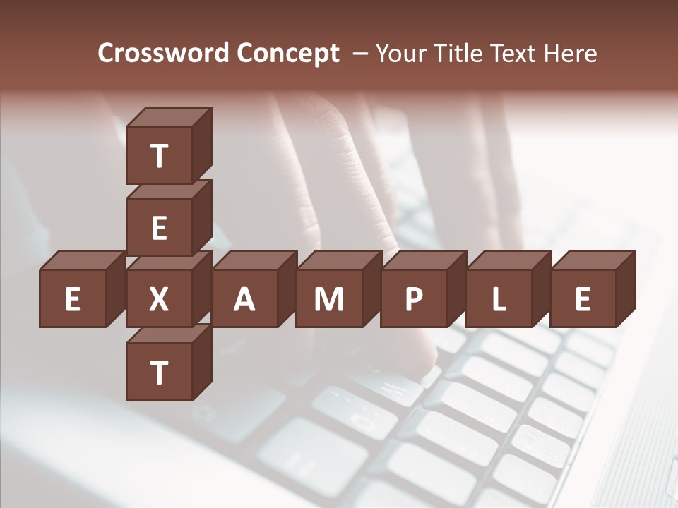 Laptop Fingers Closeup PowerPoint Template