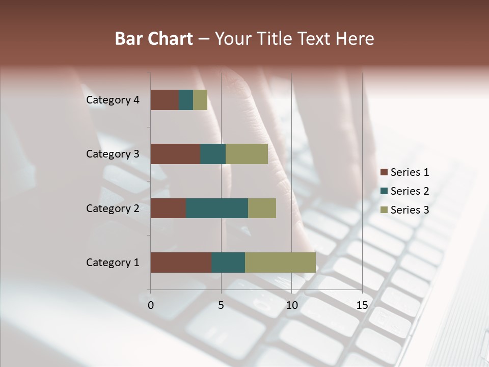 Laptop Fingers Closeup PowerPoint Template