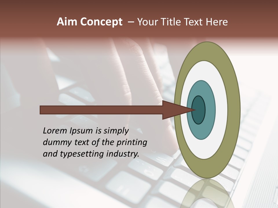 Laptop Fingers Closeup PowerPoint Template