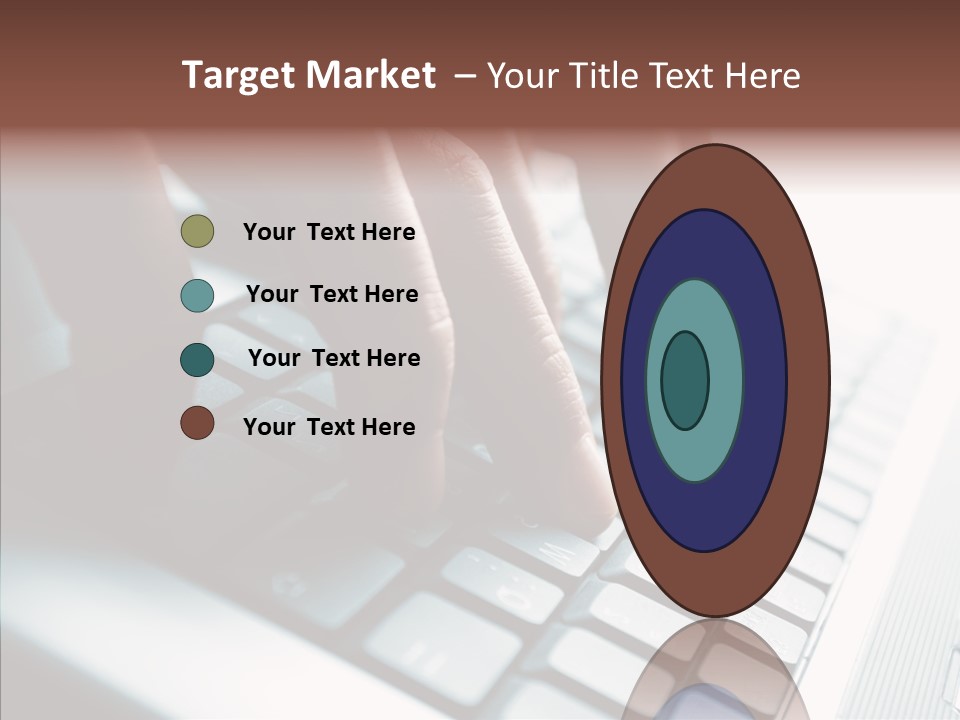 Laptop Fingers Closeup PowerPoint Template