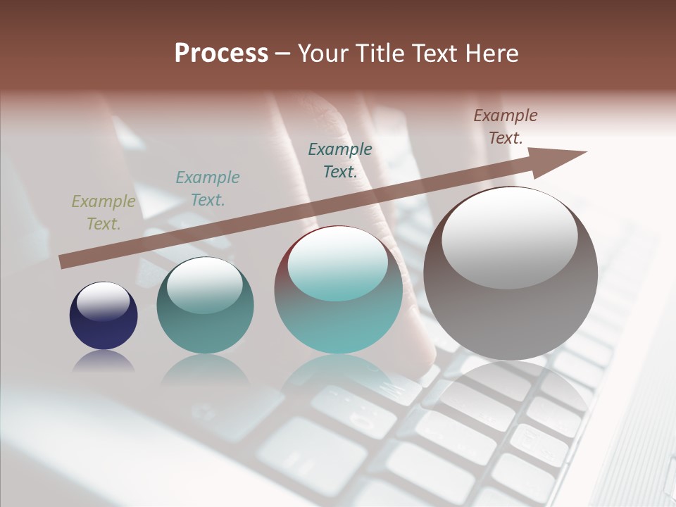 Laptop Fingers Closeup PowerPoint Template