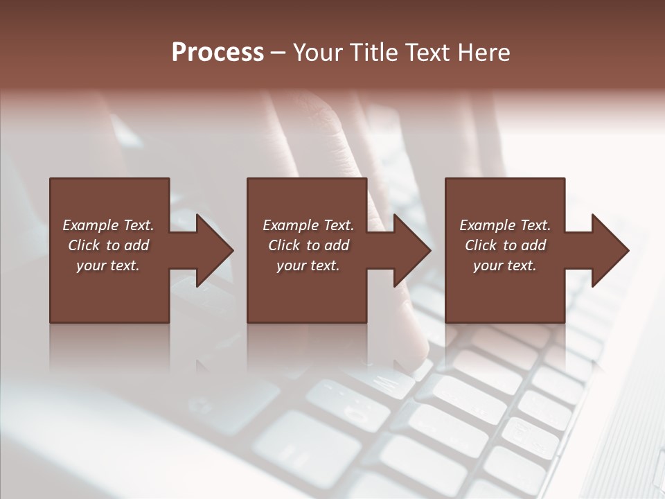 Laptop Fingers Closeup PowerPoint Template