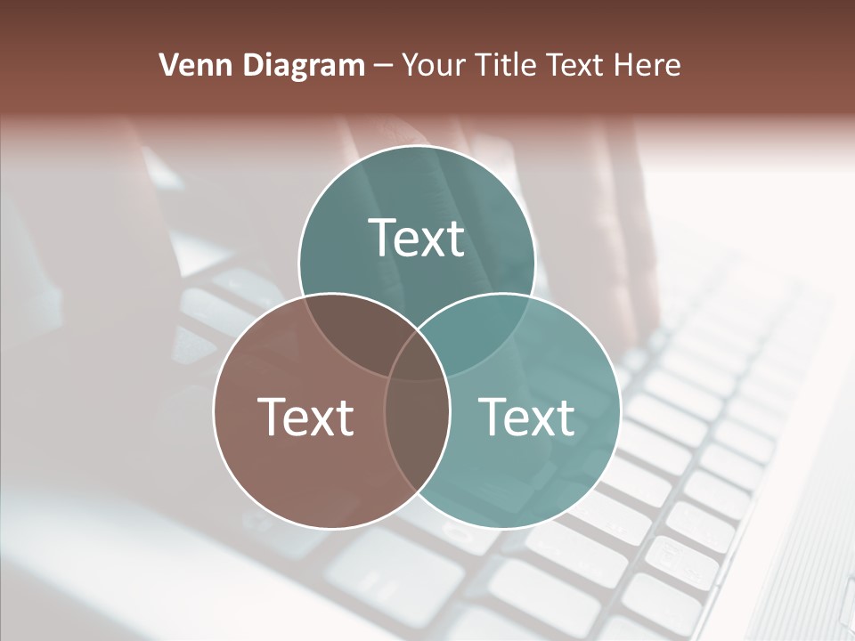 Laptop Fingers Closeup PowerPoint Template
