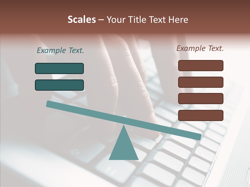 Laptop Fingers Closeup PowerPoint Template