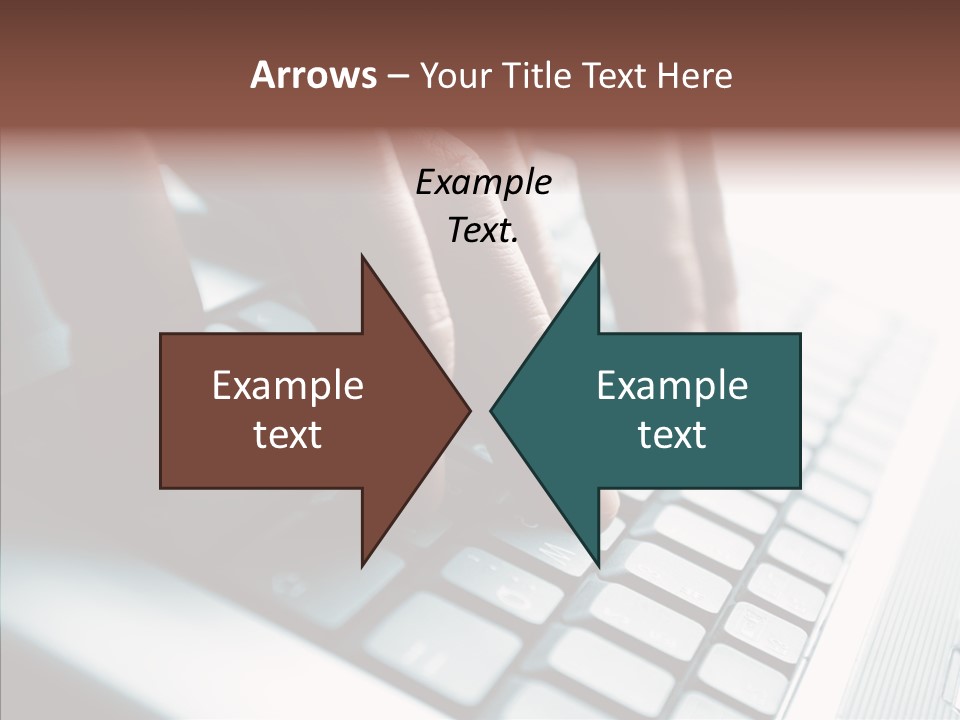 Laptop Fingers Closeup PowerPoint Template